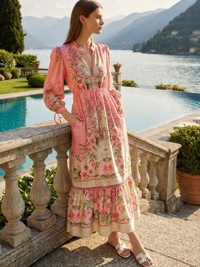 trish scully lucille tiered crochet maxi dress | Dresses | Trish Scully Cornflower Blue Prom Dresses 2025 Color Reduction 10% Wedding gown fit dress combines style COLOR:Blush (picture)